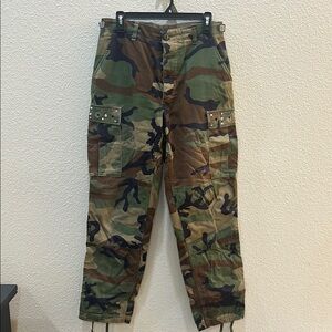 Reworked Camo Military Cargo Pants